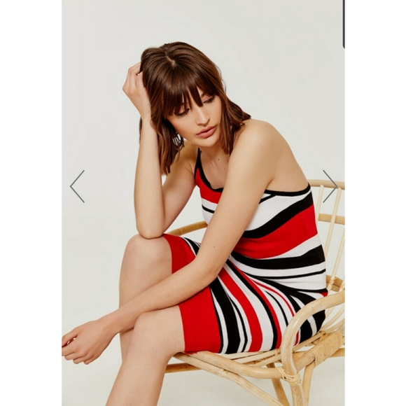 Striped Knit Bodycon Dress - Picture 3 of 3